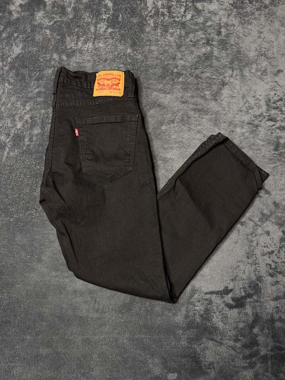 Levi's 511 Slim Fit Jeans Size W33 L30 Black Cotton Denim